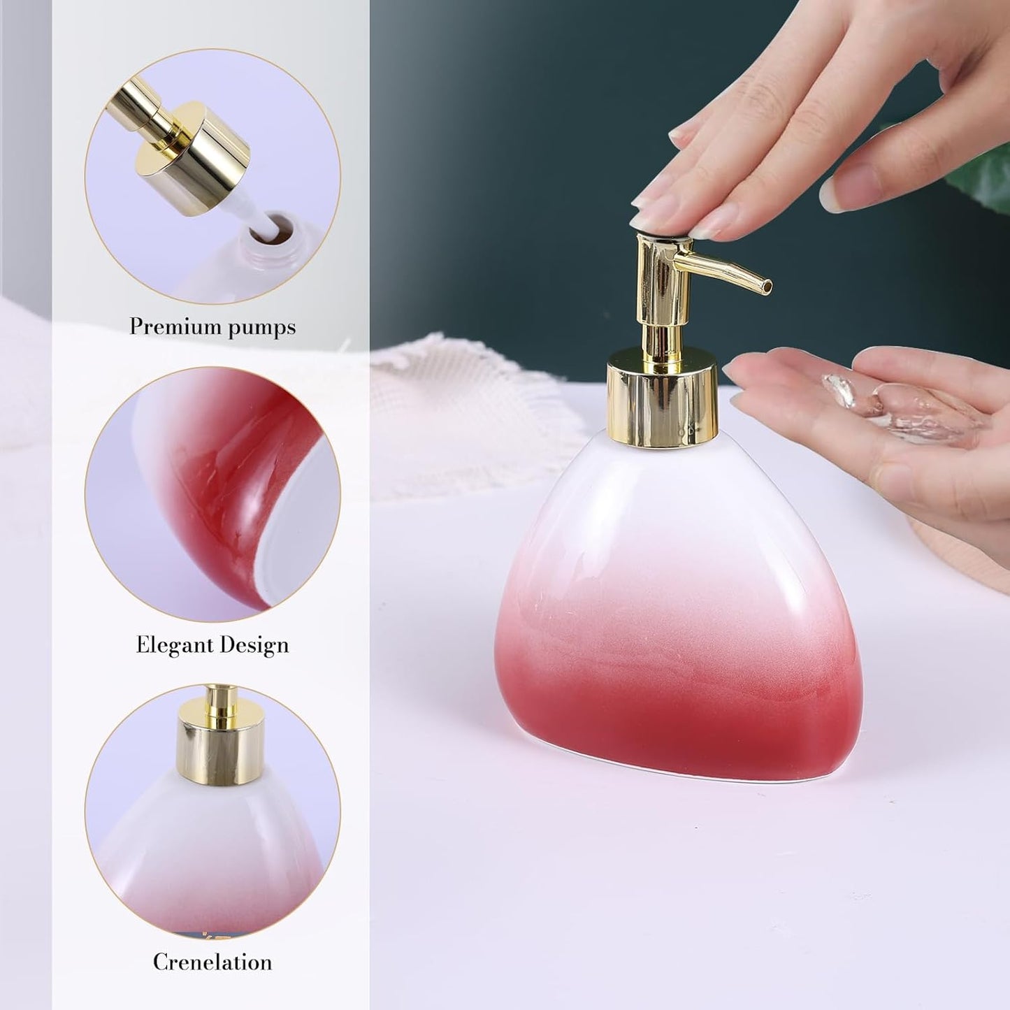 White Bathroom Accessories Set,Modern Countertop Bathroom Decor,Luxury 6 Piece Bathroom Accessory Set,Complete with Soap Dispenser,Toothbrush Holder,Tumbler,Tray