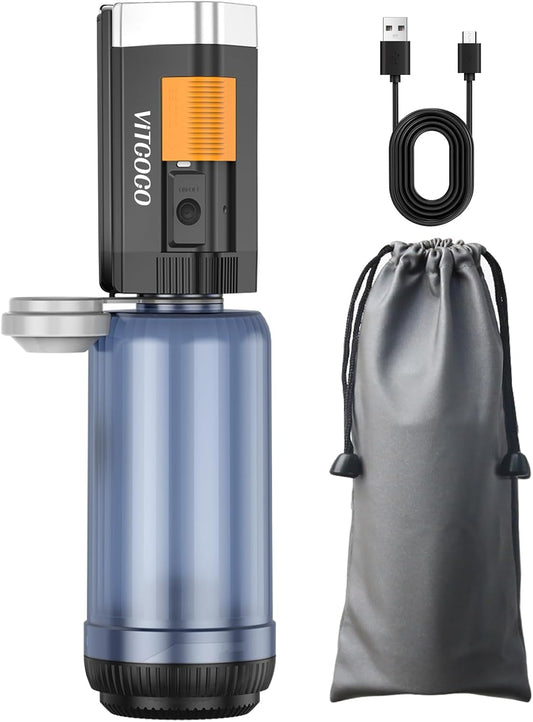 VITCOCO Rechargeable Portable Bidet for Travel, High Pressure Handheld Sprayer with IPX7 Waterproof, 400ml Travel Bidet with Anti-Mistouch Design for Women/Men, Postpartum Care, Hygiene Cleaning