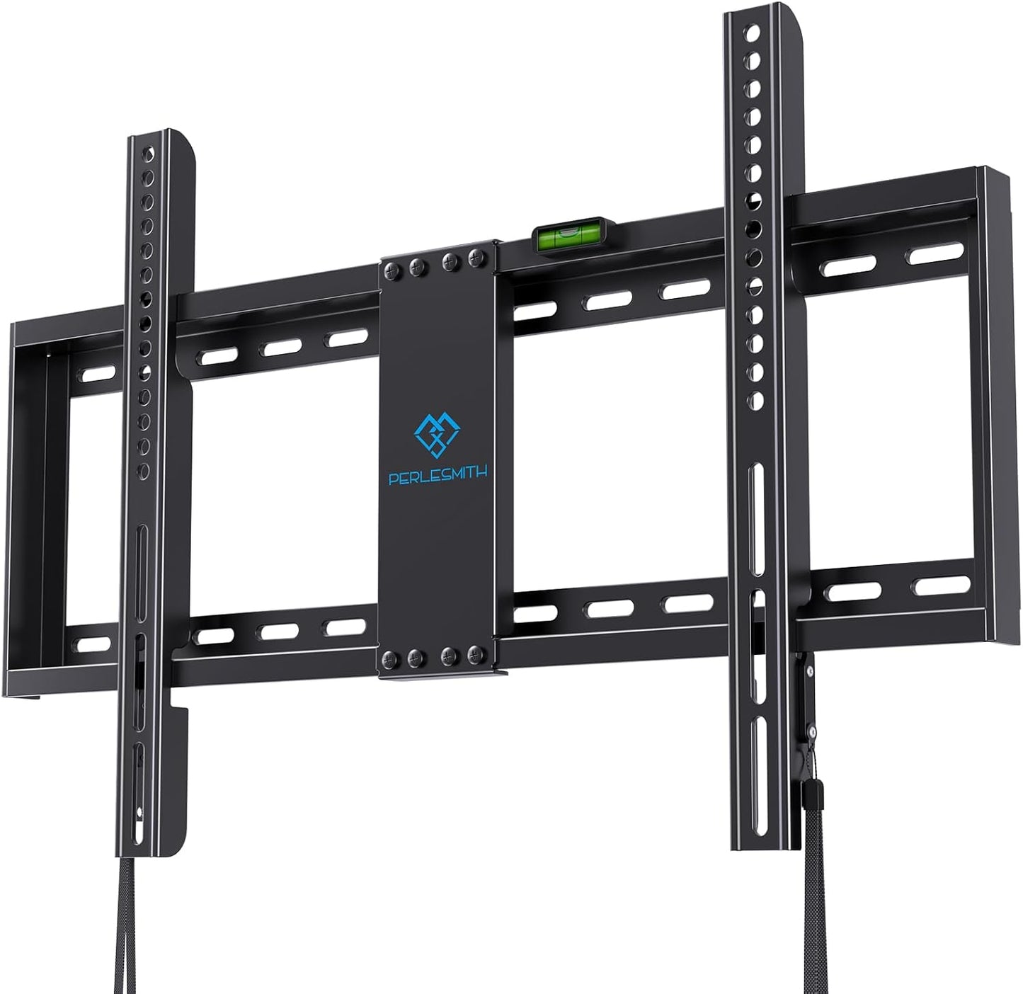 PERLESMITH Fixed TV Wall Mount Bracket Low Profile for 32-82 inch LED, LCD, and OLED Flat Screen TVs - Fits 16”- 24” Wood Studs, Fixed TV Mount with VESA 600 x 400mm Holds up to132lbs (PSLLK1), Black