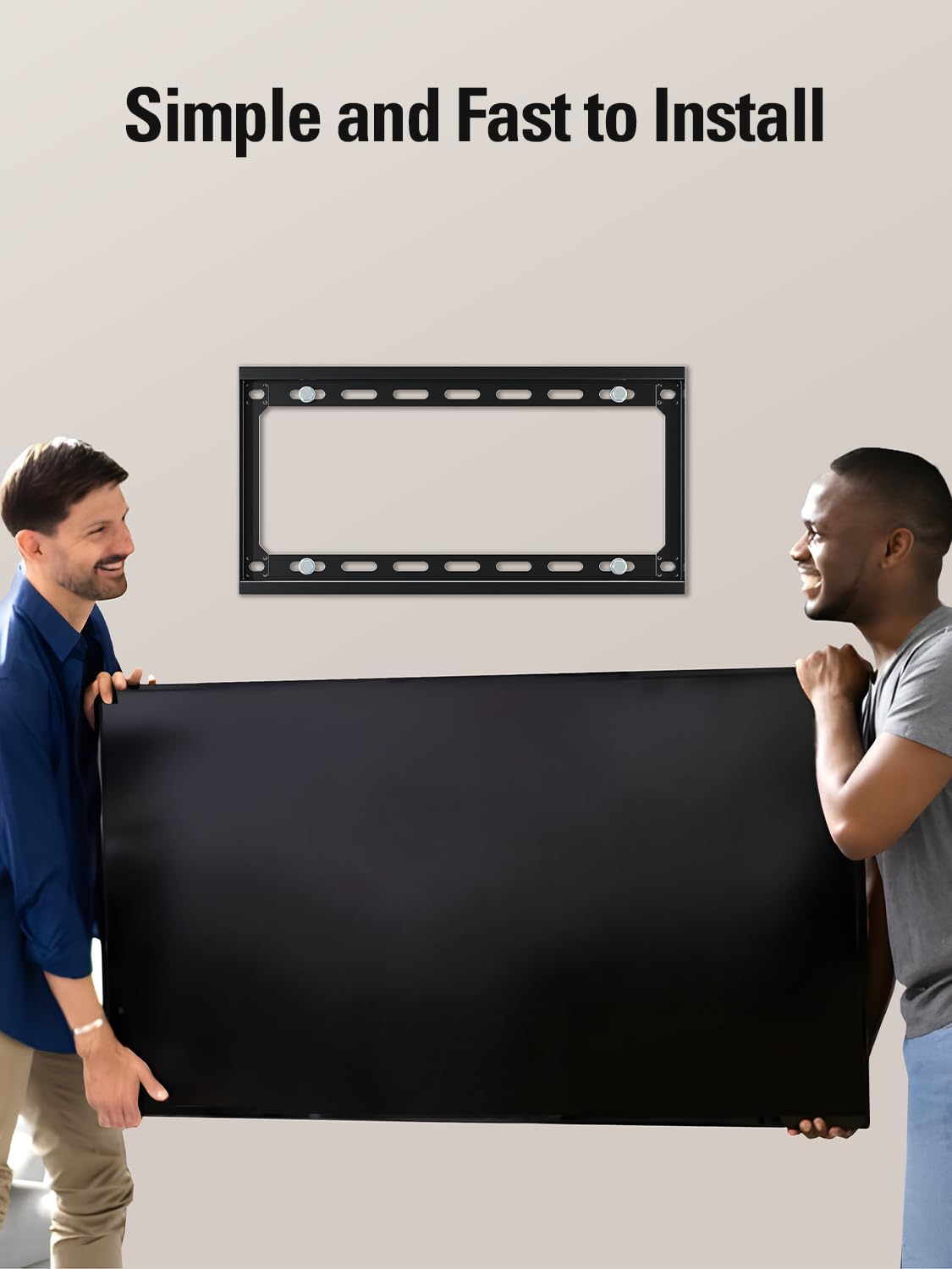 Mounting Dream TV Wall Mounts for Most 26-55" LED, LCD, Plasma TVs, Low Profile TV Mount fits 12", 16" Wood Studs, Fixed TV Bracket up To VESA 400 x 400mm and 100 LBS Loading Capacity MD2361-K