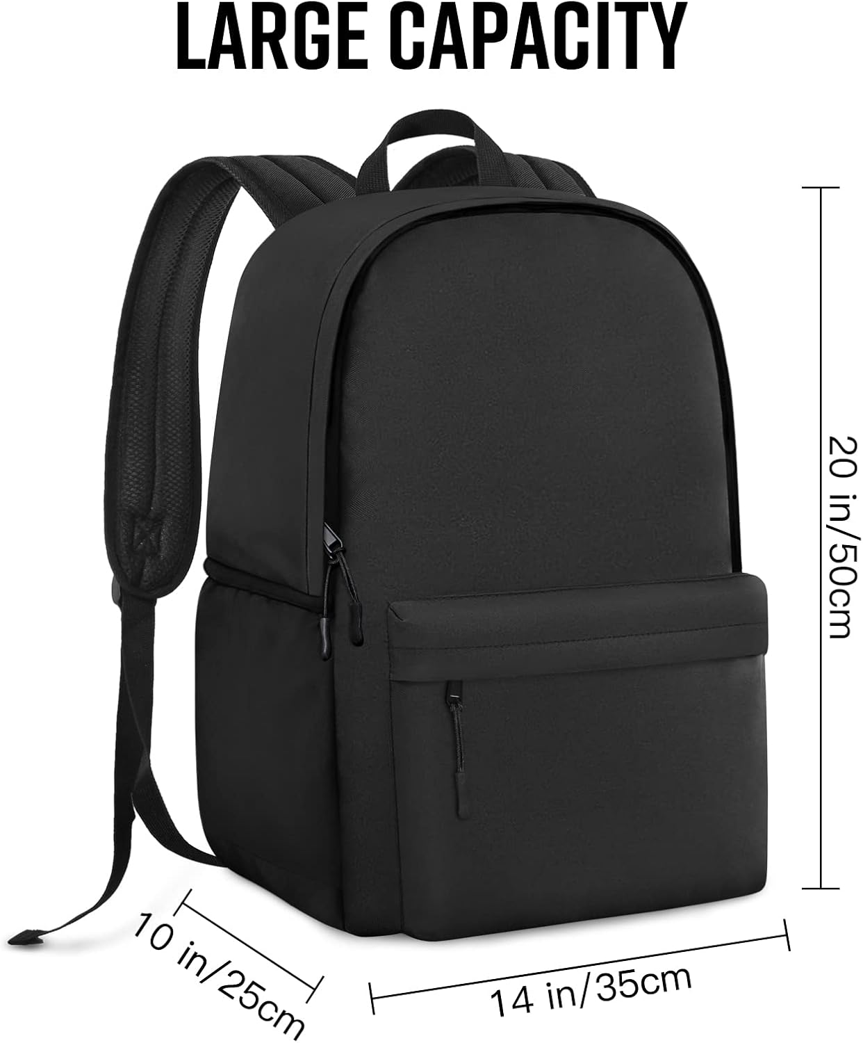 School Backpack Classic Basic Backpack Lightweight Bookbag for College Middle School Travel Work for Girls Boys