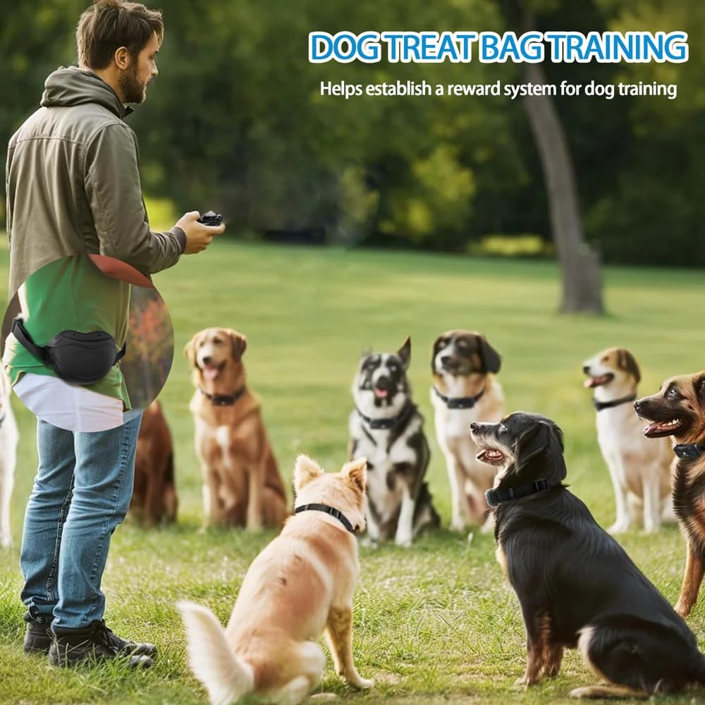 TUCANA Silicone Dog Treat Pouch for Pet Training – Upgraded 4 Strong Magnets Enhanced Magnetic Closure, Ease of Cleaning, Come with Adjustable Wasit Belt and Effective Dog Clicker