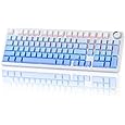 EPOMAKER TH99 Tri-Mode Wireless Mechanical Keyboard with 8000mAh Battery, Hot Swappable Custom RGB Gaming Keyboard with Numpad, Gasket Creamy for PC/Mac/Office (Blue&White)