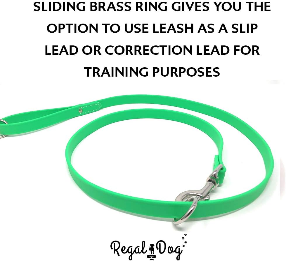 Regal Dog Products Large Pink Waterproof Dog Collar with Heavy Duty Double Buckle & D Ring | Vinyl Coated, Custom Fit, Adjustable Biothane Dog Collar | Chew Resistant Waterproof Collar for Dogs