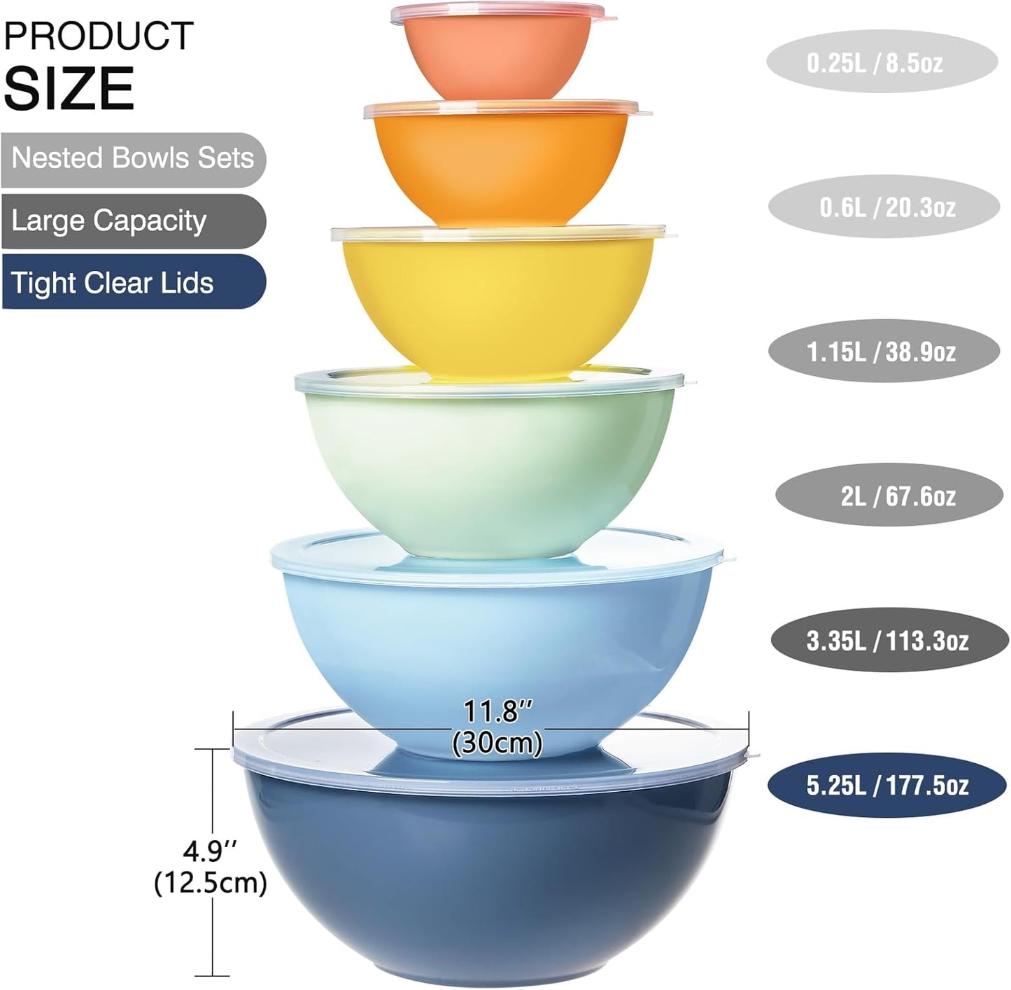 Purilite Select Plastic Mixing Bowl Set