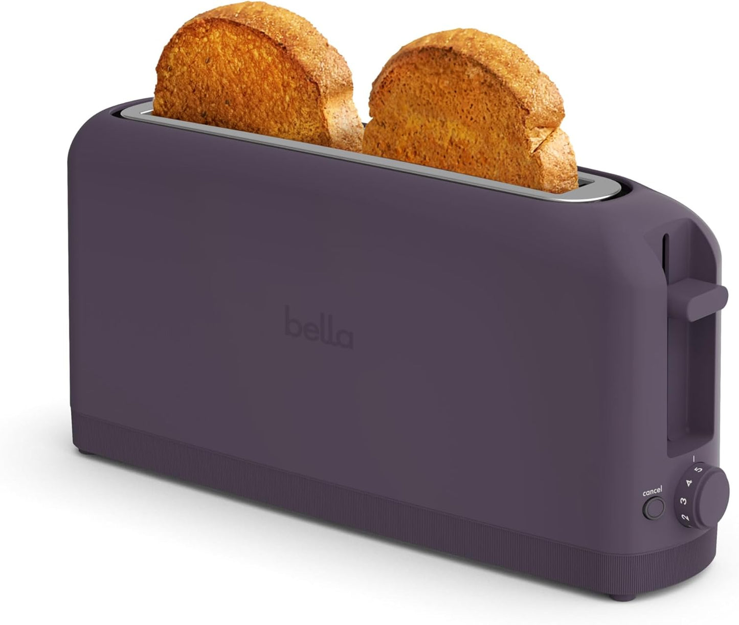 bella 2 Slice Slim Toaster, Fits-anywhere™ Kitchenware, 6 Setting Shade Control with Reheat & Cancel Buttons, Fits sourdough, 10” Long Slot, Anti Jam & Auto Shutoff, 900 Watt, Surf