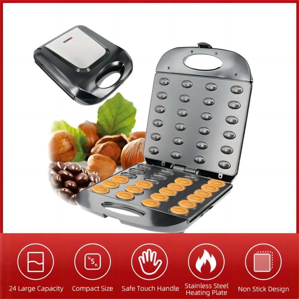 Mini Maker Waffle Maker 5“ Non-Stick Waffler Iron Stuffler Stuffed Wafflera Adjustable Browning Control, Heart, Azure