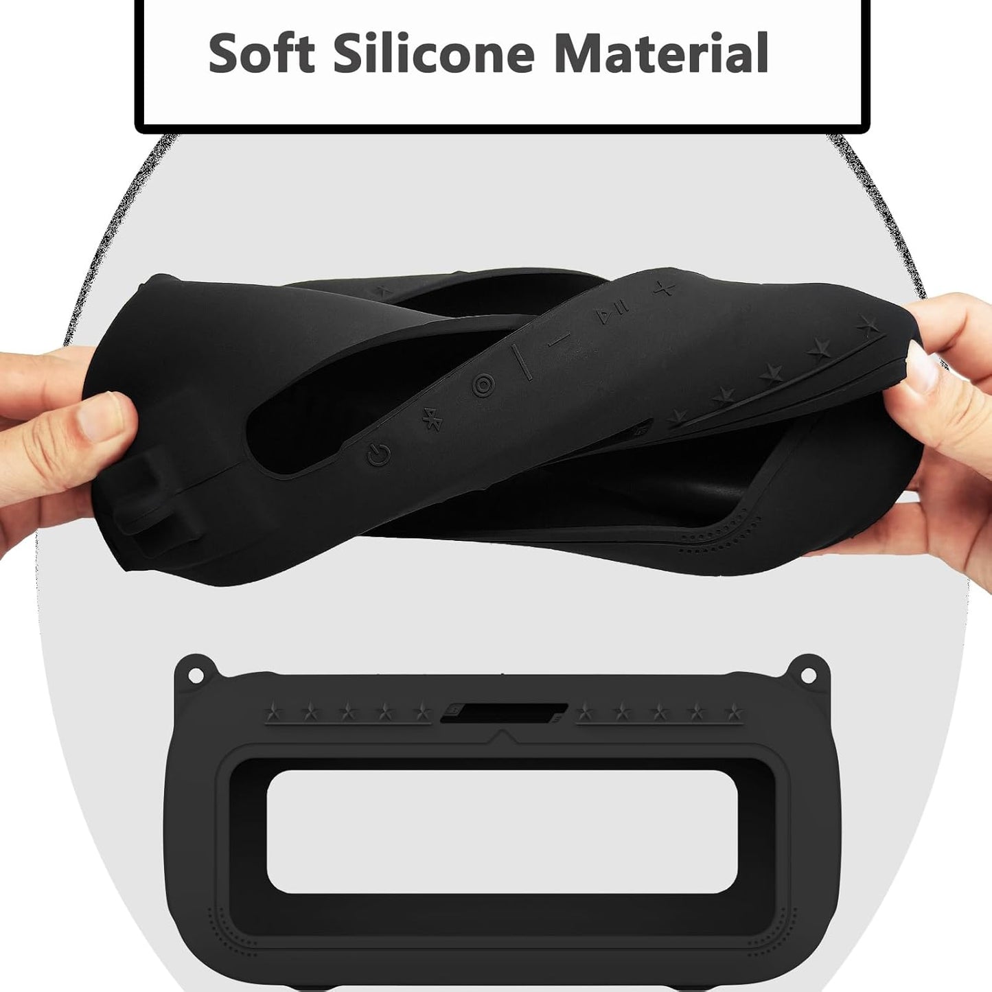 JCHPINE Silicone Cover Case for Bose SoundLink Max Portable Speaker Accessories, Soft Silicone Skin for Bose SoundLink Max Bluetooth Speaker with Shoulder Strap (Black Case)