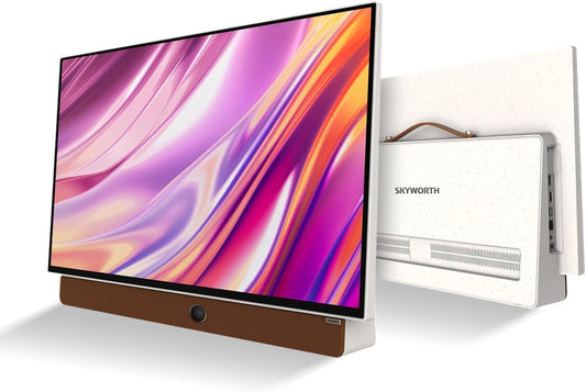 Skyworth 24-Inch Portable Smart Display with Google TV, 3-Hour Battery Life 24P100 Companion Series 1080P FHD, HDR10, Dolby Audio, LED, Bluetooth Remote, Built-in Chromecast and Google Assistant