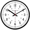 Marathon Studio Edition Jumbo 12 Inch Analog Wall Clock with Auto Back Light. Easy to Read Classic Dial with 12 and 24-Hour Scale - Batteries Included - CL030057-WH-WS-NA (White Case/White Dial)