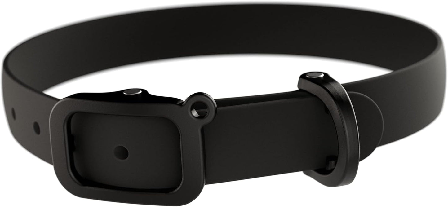 Waterproof Dog Collar - Durable, Comfortable and Adjustable Silicone Dog Collar with Wear Resistant Buckle and ID Tag Ring for Small Dogs by Nuvuq (Black, Small)