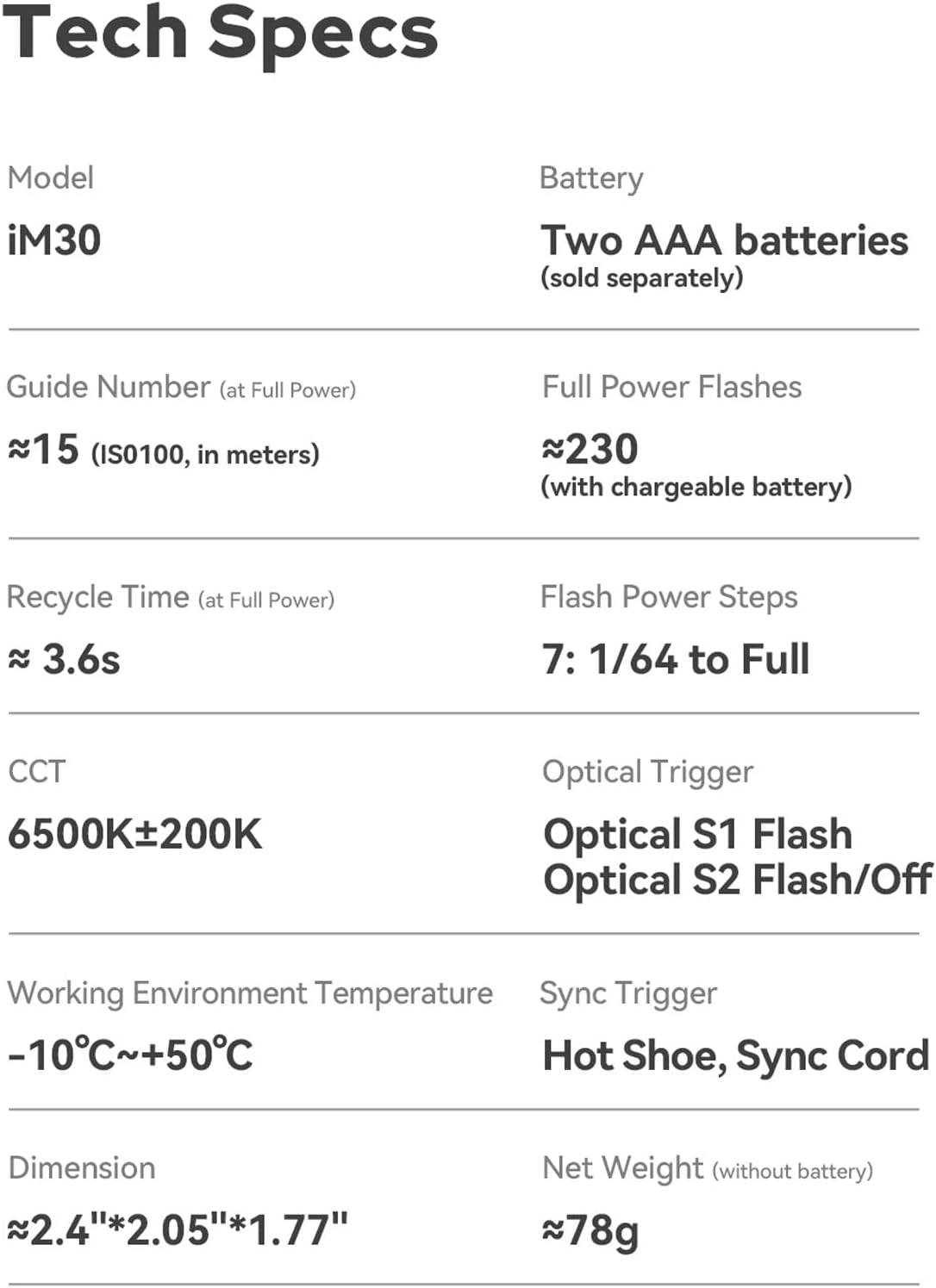 Godox iM20 Mini Flash On-Camera Speedlite with 5 Power Levels, 3s Recycle Time, 440 Full Power Flashes, Built-in Battery Replacement for Canon Nikon Sony Mirrorless Cameras
