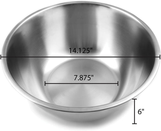 Fox Run 7330 Large Mixing Bowl, Stainless Steel, 10.75-Quart - PuriLite