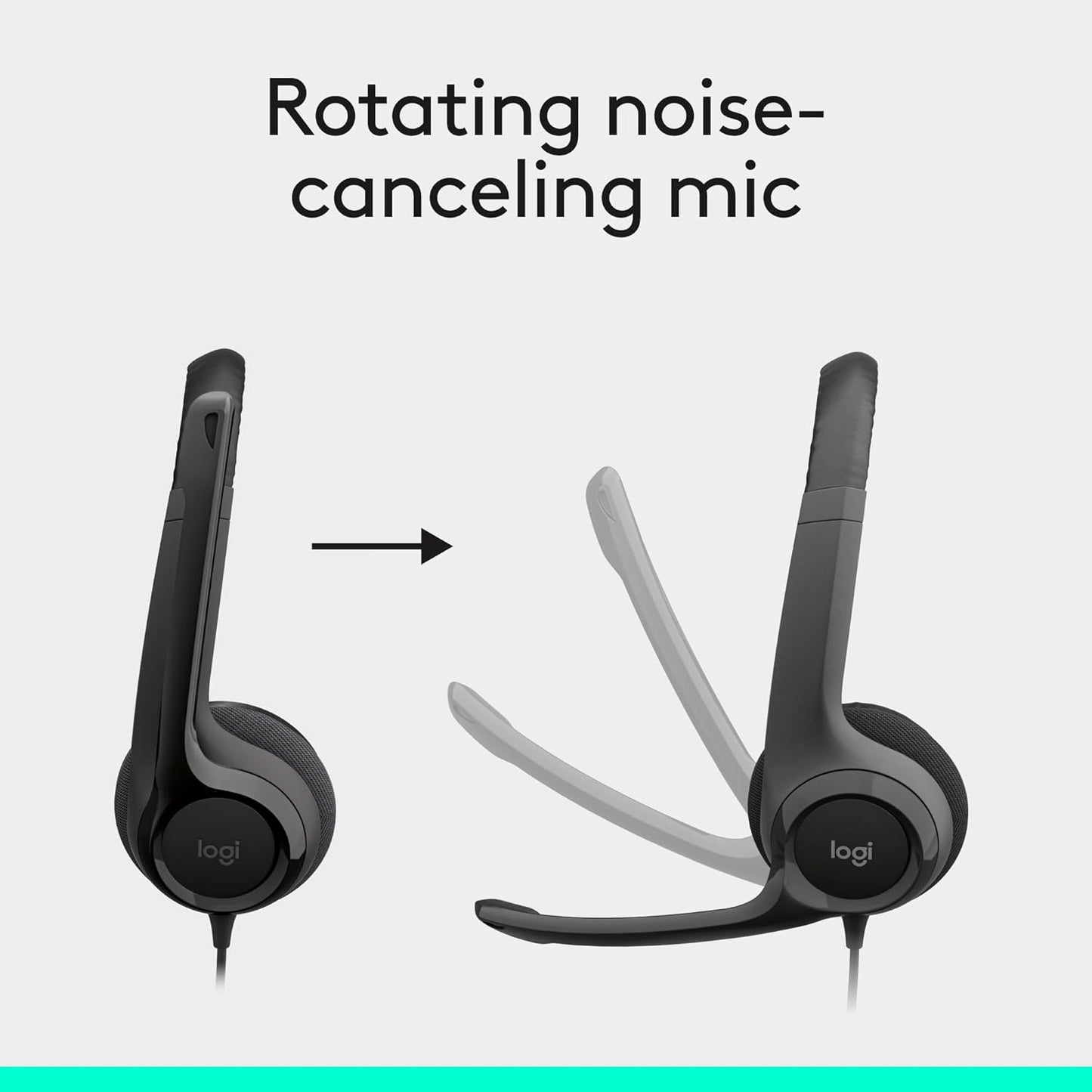 Logitech Zone 301 Wireless Bluetooth Headset with Noise-Canceling Microphone, Compatible with Windows, Mac, Chrome, Linux, iOS, iPadOS, Android – Graphite