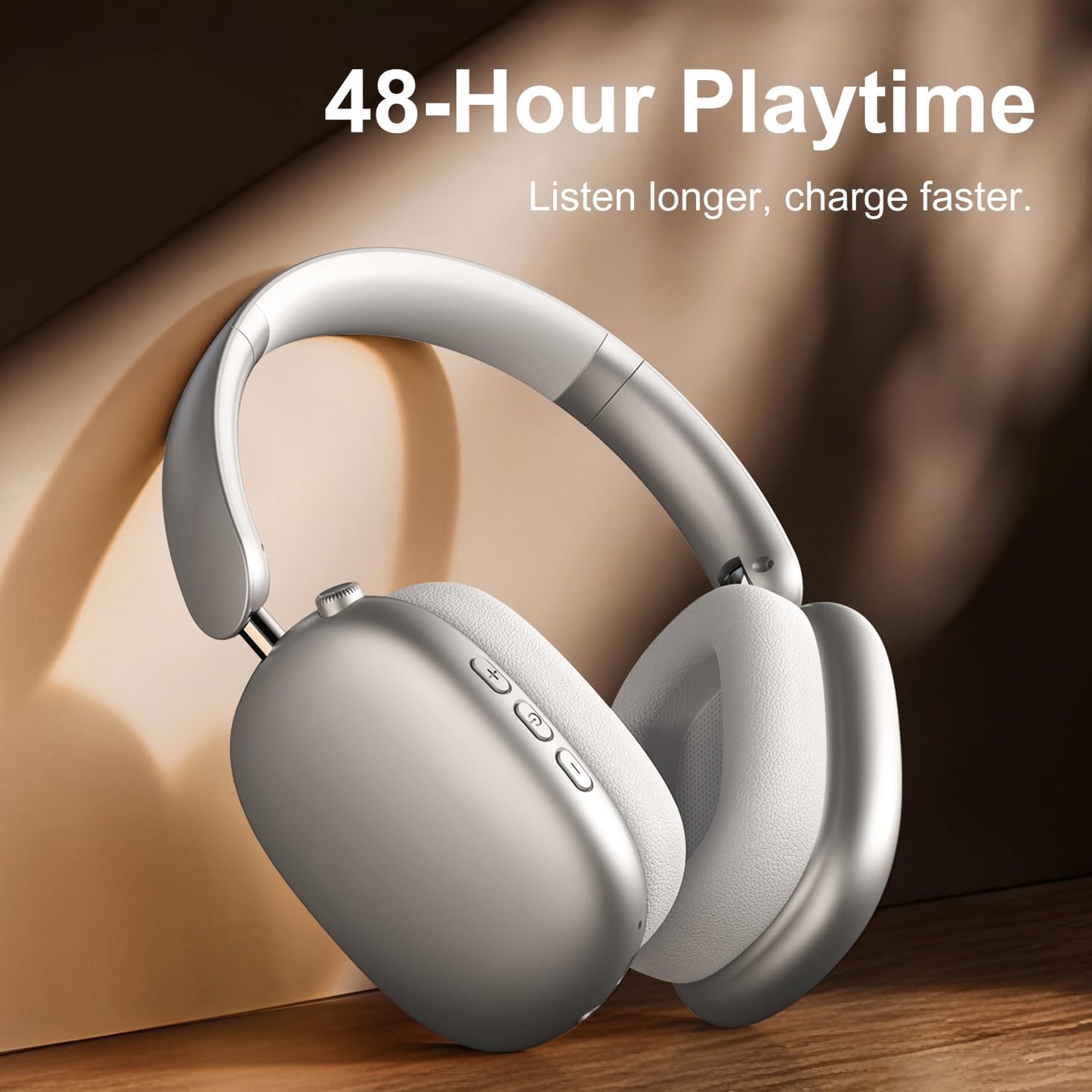 Wentronic Y01 Wireless Over Ear Headphones, Noise Canceling Bluetooth 5.3 Headphones with Microphones,Hi-Res Audio,48H Playtime,Foldable,Breathable Soft Earpads for iOS/Android/Samsung/PC-Green