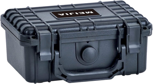 MEIJIA Portable All Weather Waterproof Protective Hard Case,Camera Case with Customizable Fit Foam, Fit use of Drones, Cameras, Equipments, 8.12"x6.56"x3.56" (Black)