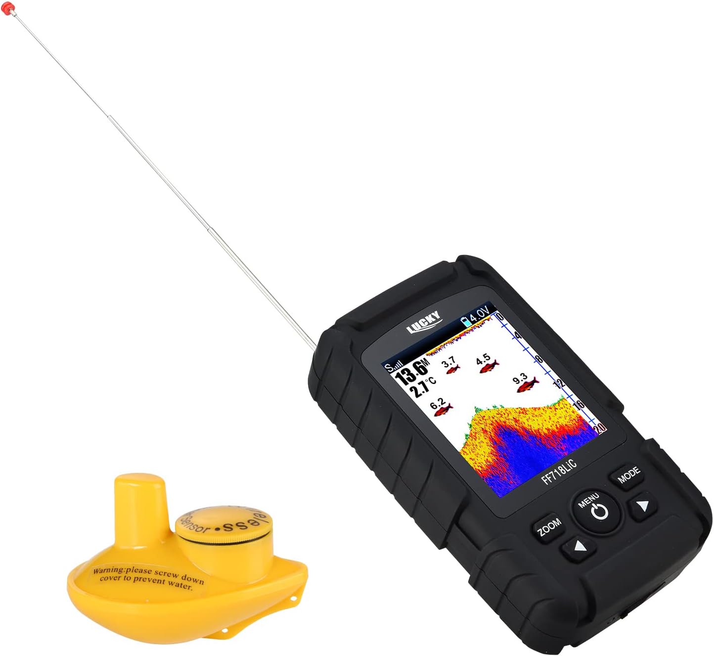 LUCKYLAKER Portable Fish Finder for Recreational Fishing from Dock, Shore or Bank Depth Finder