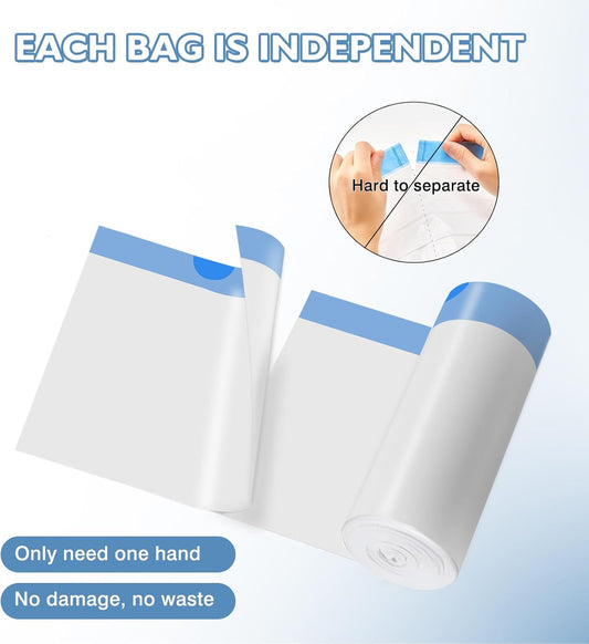 Joddguu 100 Count Self-Cleaning Cat Litter Box Liners Compatible With MW-SC01/MW-SC02/MW-LR01 Automatic Cat Litter Box, Drawstring Heavy Duty Kitty Litter Bags Replacement Trash Bag -18" x 12.6" - PuriLite