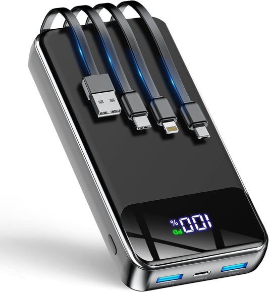 GTOCE Portable Charger,40000mAh Power Bank with 22.5W Fast Charging LED Digital Display Battery Pack with 6 Outputs 2 Inputs, Type C Powerbank Portable Charger for iPhone Samsung AirPods etc,Black