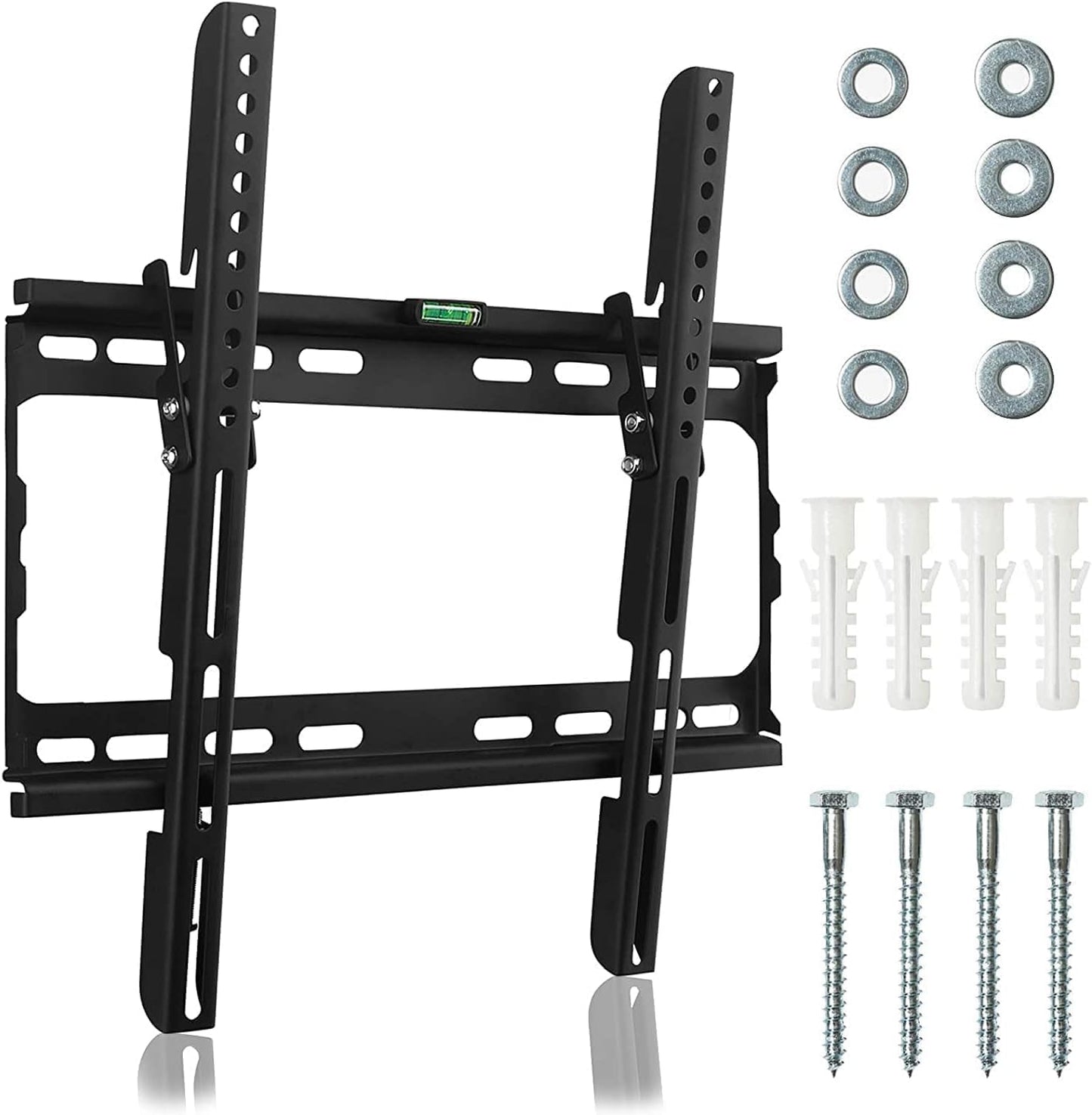 Suptek Tilt TV Wall Mount Bracket for Most 26-60 inch LED, LCD and Plasma TV, Mount with Max 400x400mm VESA and 99lbs Loading Capacity, Fits Studs 16" Apart, Low Profile with Bubble Level