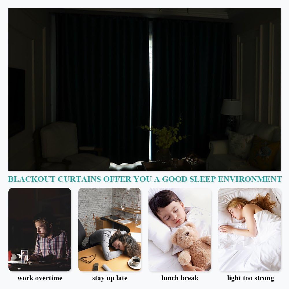 NICETOWN Blackout Curtains 2 Panels for Bedroom- Thermal Insulated Grommet Blackout Curtains 63 Inches Long for Living Room/Kitchen Rideaux occultants (2 Panels, W42 x L63 -Inch,Grey) - PuriLite