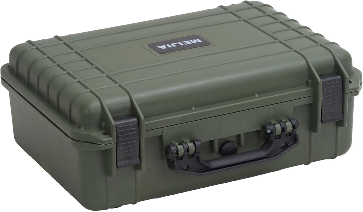 MEIJIA All Weather Portable Waterproof Hard Case,Camera Case with Customizable Fit Foam, Perfectly Protection of Camera, Drones,Pistols,Lens,Equipments,18.5 x14.06x6.93inches