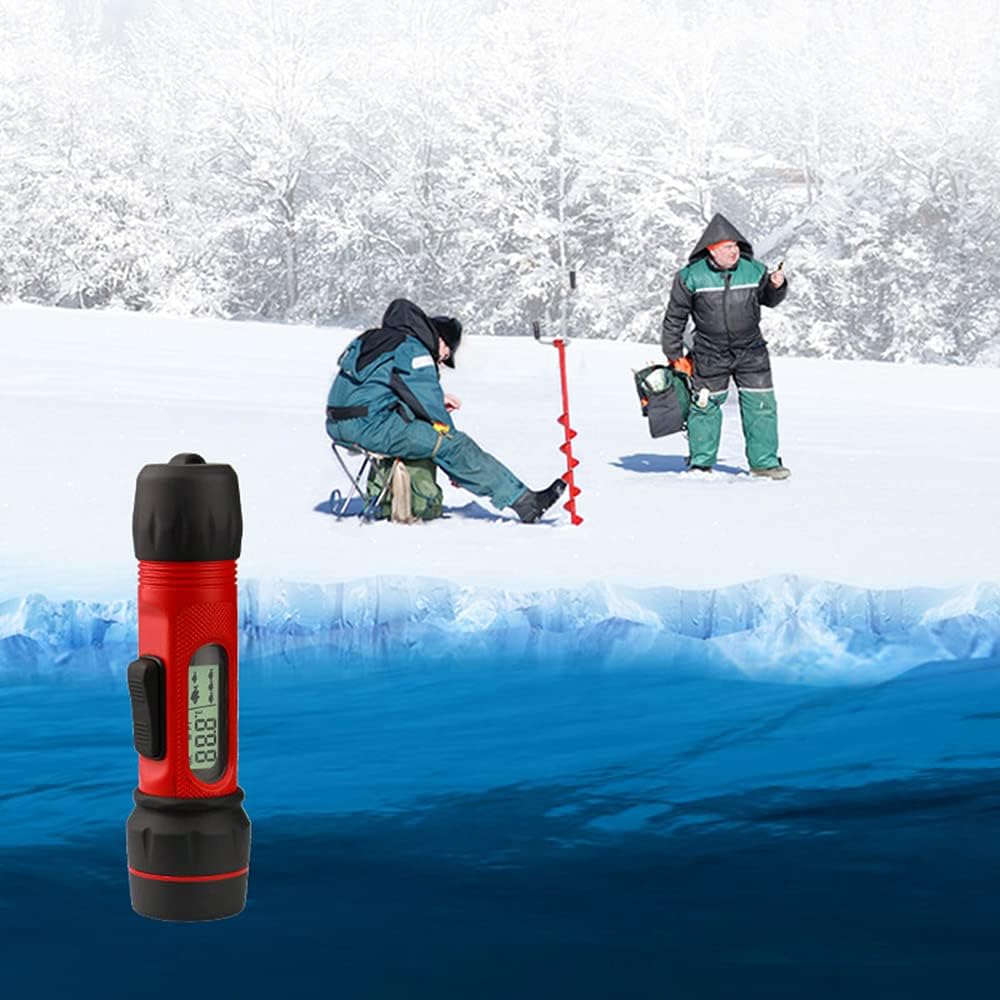 Portable Fish Finder,HUIOP Sonar Ice Fishing Fishfinder with LED Underwater Light Handheld Fishfinder with 0.8-90m Detection Depth