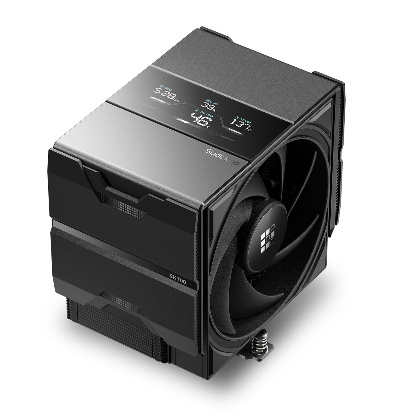 Sudokoo SK700V White AM5 CPU Cooler : 7 Heatpipes CPU Air Cooler with Digital Display for AM5 Exclusive - Single Tower PC Cooling with 120mm FDB PWM Quiet Fan & L-Rail Lock Mount