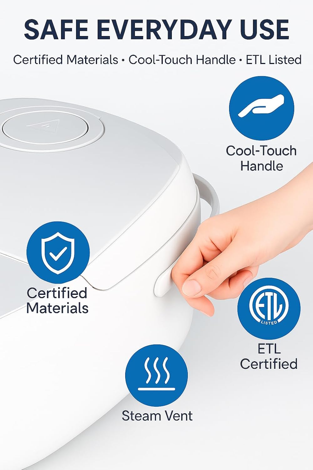 Midea 3L Rice Cooker 6-Cup, Multi-Function Electric Cooker, Non-Stick 5-Layer Inner Pot 2.00mm, 11 Cooking Programs, Quick Rice, Slow Cook, Steamer, Food Warmer, Small Rice Cooker for Family, Compact for Countertop, ETL Certified, White, CRD30LB3APW