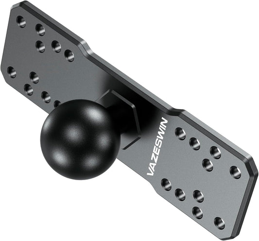 VAZESWIN 1.5" Ball Aluminum Alloy Fish Finder Mounting Plate, Universal Marine Electronic Mount Plate for Garmin, Lowrance, Humminbird, Raymarine, Fit for RAM Mounts, Scotty C Size Double Socket Arms