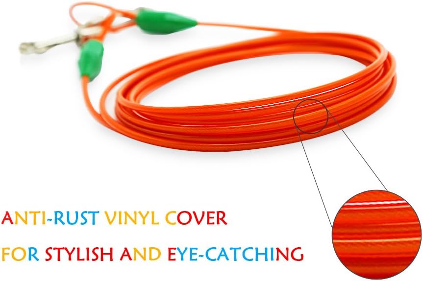 Petest 25ft Reflective Tie-Out Cable for Small Dogs Up to 35 Pounds