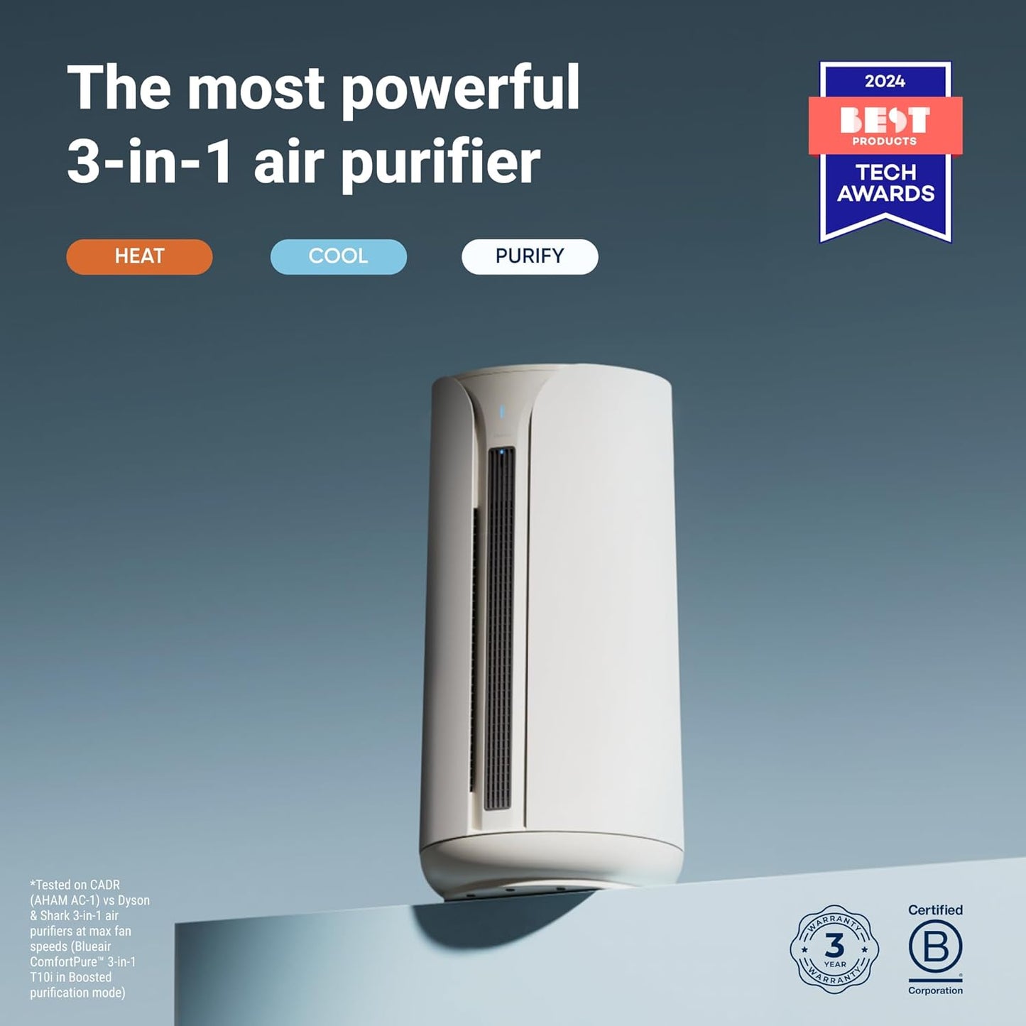 BLUEAIR Air Purifiers for Medium Rooms, Bedroom, Kitchen, Cleans 1,858 sqft in one hour, HEPASilent Smart Air Cleaner for Home, Pets, Allergies, Dust, Mold, Smoke - Blue Pure 311i Max
