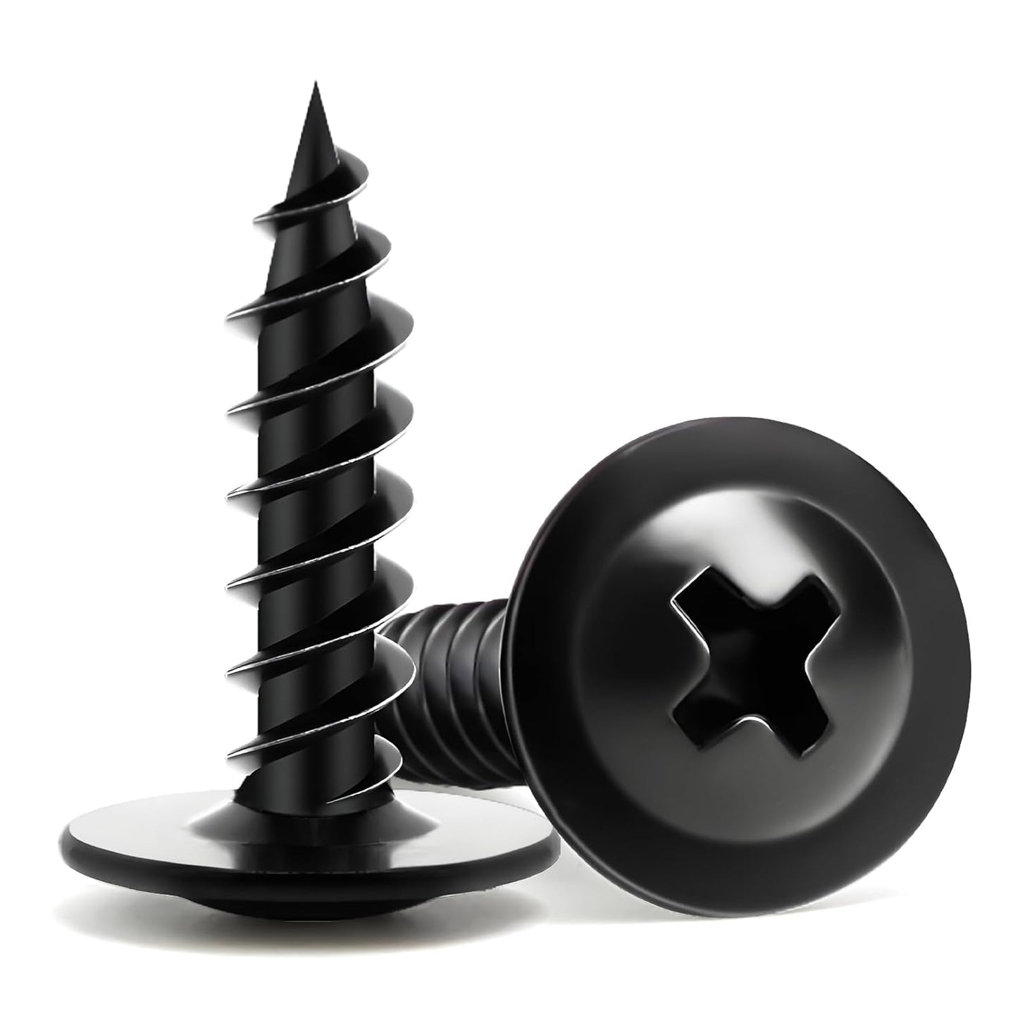 Wood Screws Assortment Kit, FIXLINK 220 PCS High Hardness Truss Head Black Wood Screws Set, Phillips Drive Assorted Screws, Contain 8 Size (,2”,1-5/8”,1-1/2”,1-1/4”,1”,3/4”,5/8”,1/2”), Black