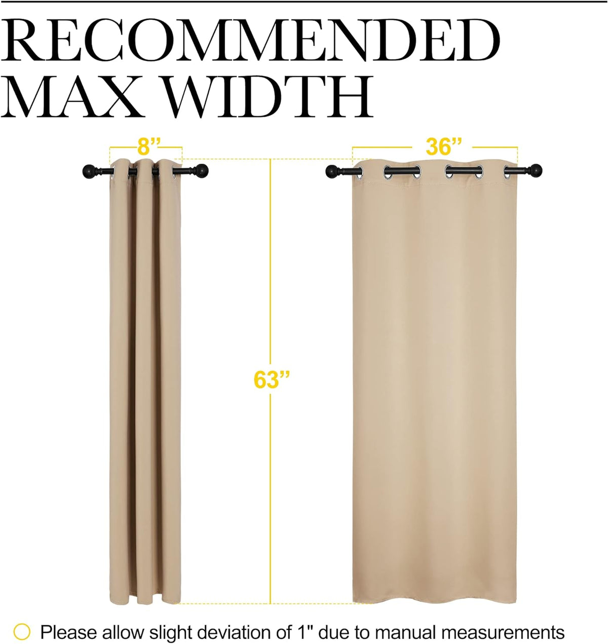 NICETOWN Blackout Curtains 2 Panels for Bedroom- Thermal Insulated Grommet Blackout Curtains 63 Inches Long for Living Room/Kitchen Rideaux occultants (2 Panels, W42 x L63 -Inch,Grey) - PuriLite