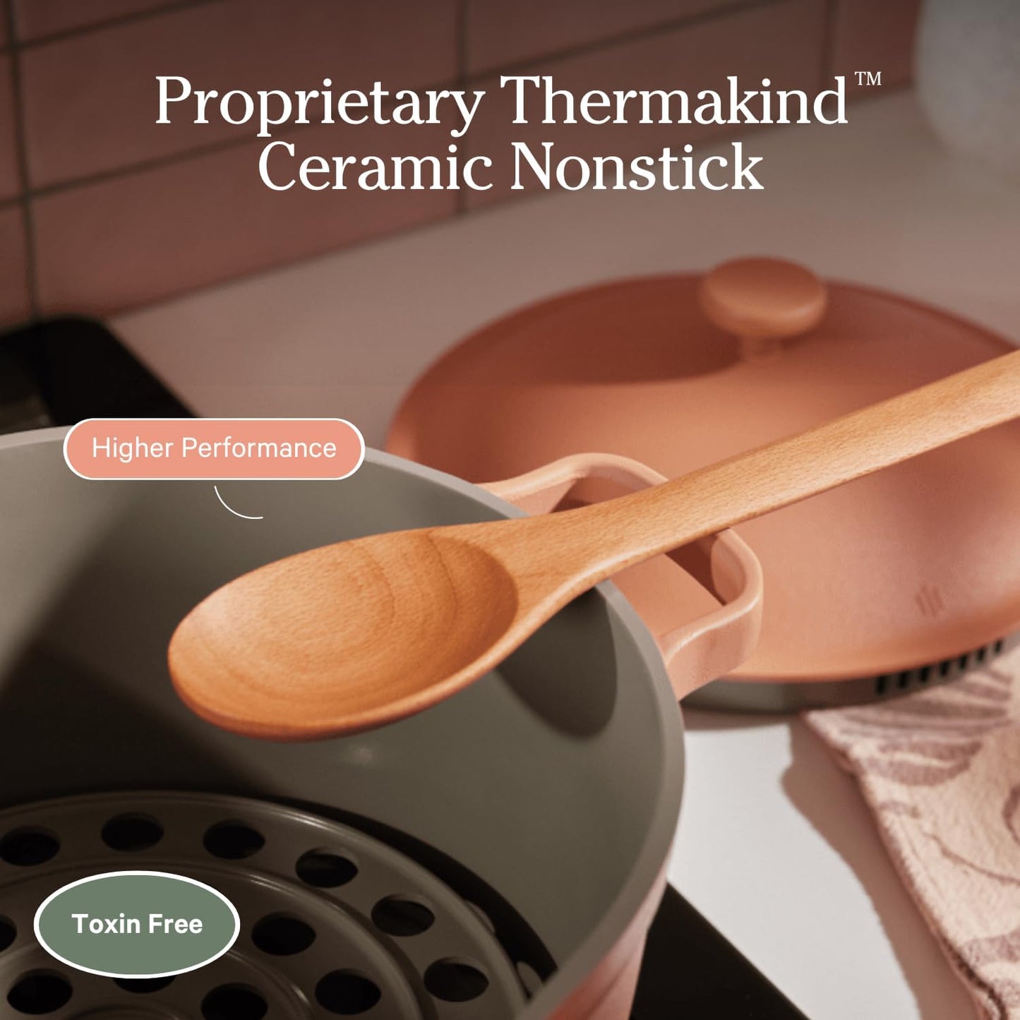 Our Place Perfect Pot - 5.2 L. Nonstick Ceramic Sauce Pan with Lid | Versatile Cookware for Stovetop and Oven | Steam, Bake, Braise, Roast | PTFE and PFOA-Free | Toxin-Free, Easy to Clean | Sage