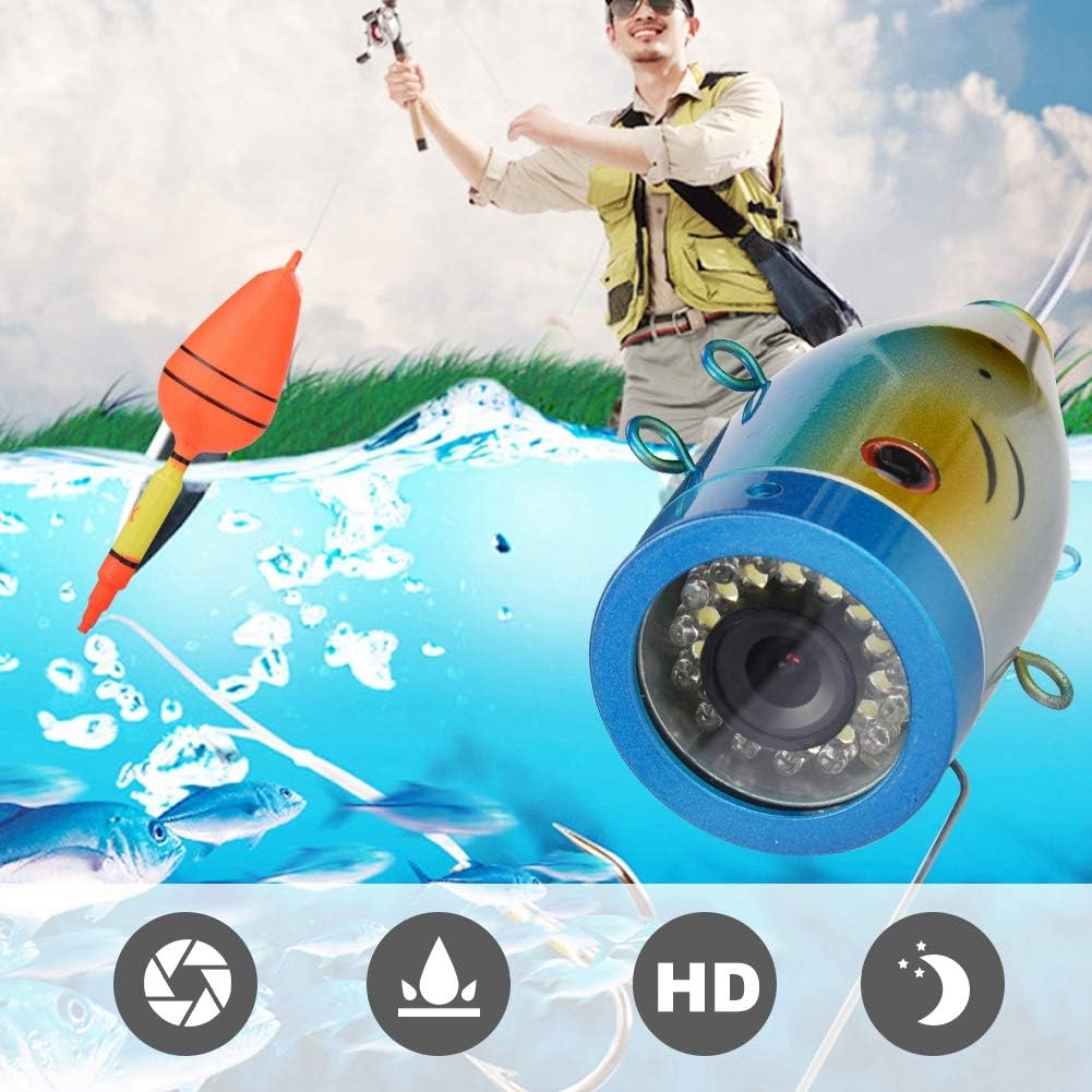 Underwater Fish & Depth Finders Camera, Portable 9 inch LCD Waterproof Monitor HD 15PCS White LEDs and 15PCS Infrared Lamps 1000TVL 30M Deep-sea Probe VR Video Cam for Ice Sea Boat Lake Fishing(US)