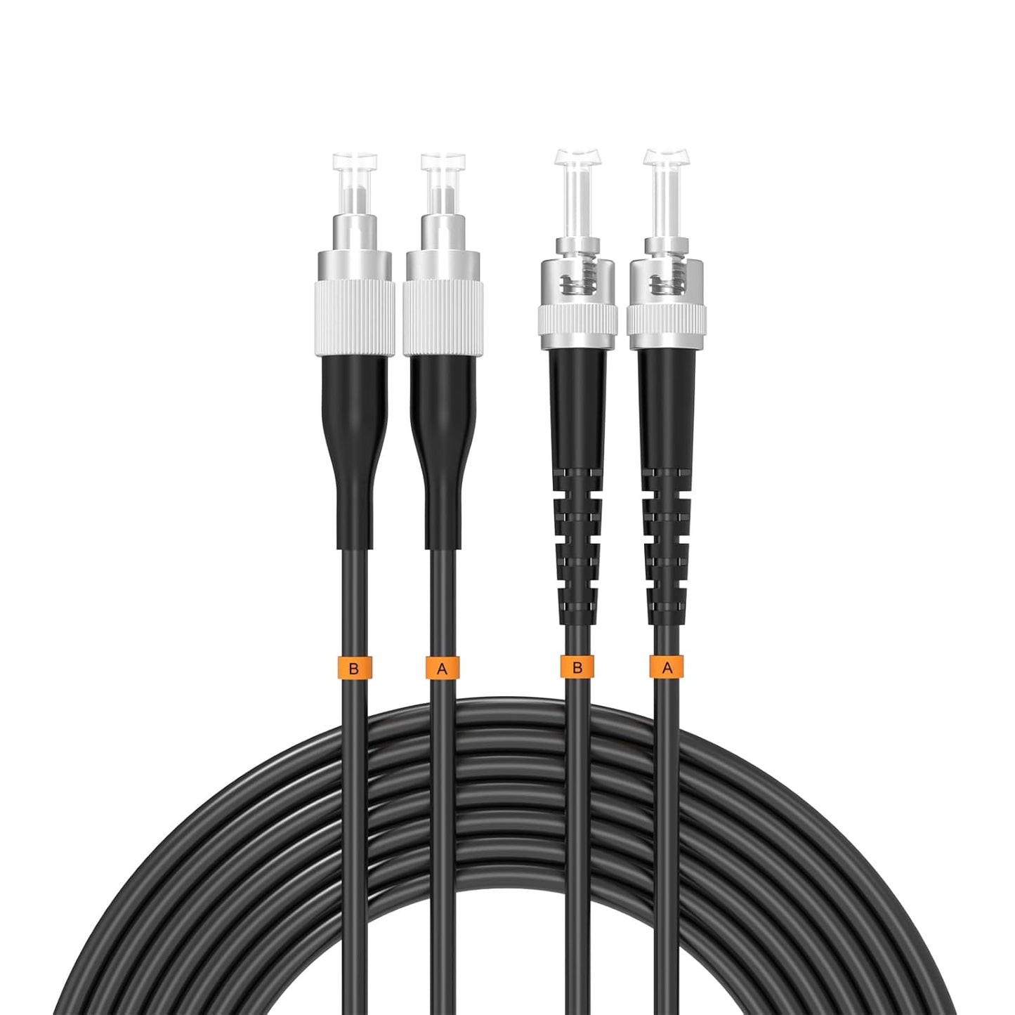 Buacoz 200 Meters LC to LC UPC Outdoor Armored Fiber Patch Cable, 9/125um Single Mode Duplex Fiber Optic Internet Cables, Jumper Optical Patch Cord, (200M/656ft), TPU Black