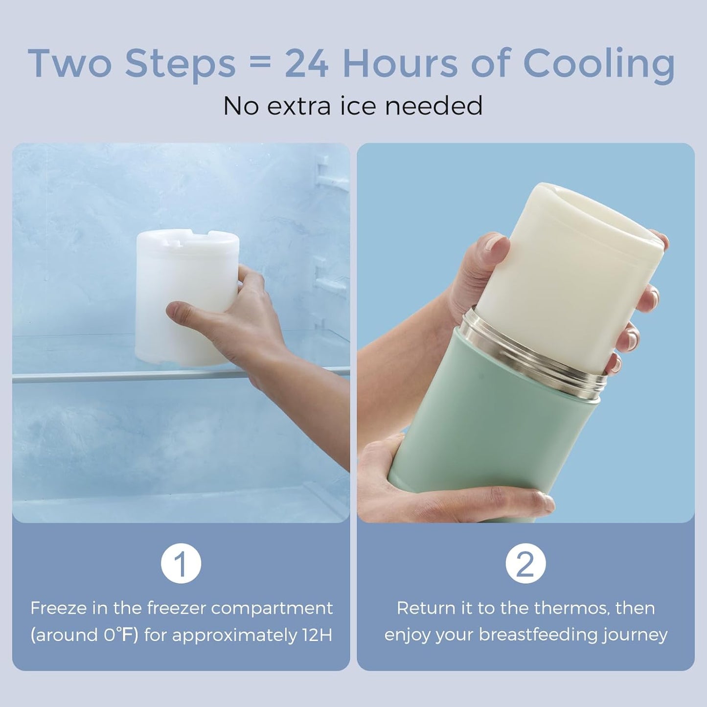 Momcozy 22oz Portable Breast Milk Cooler for Outdoor, 360°Total Cooling for 24Hours, Larger Capacity Travel Breastmilk Chiller with 2pcs Baby Bottles for Breastmilk Storage, Breastfeeding Essentials
