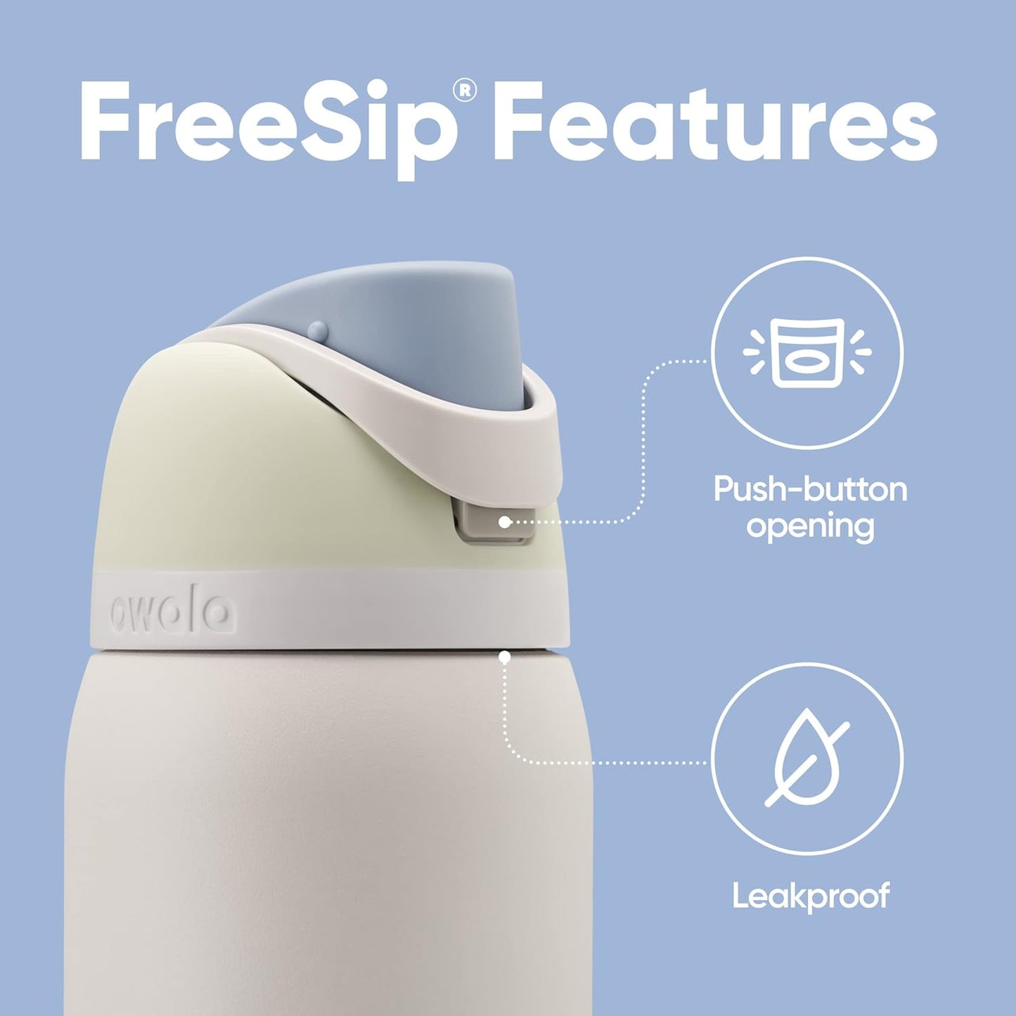 Owala FreeSip Insulated Stainless Steel Water Bottle with Straw for Sports, Travel, and School BPA-Free Sports Water Bottle, 24 oz, Beach House