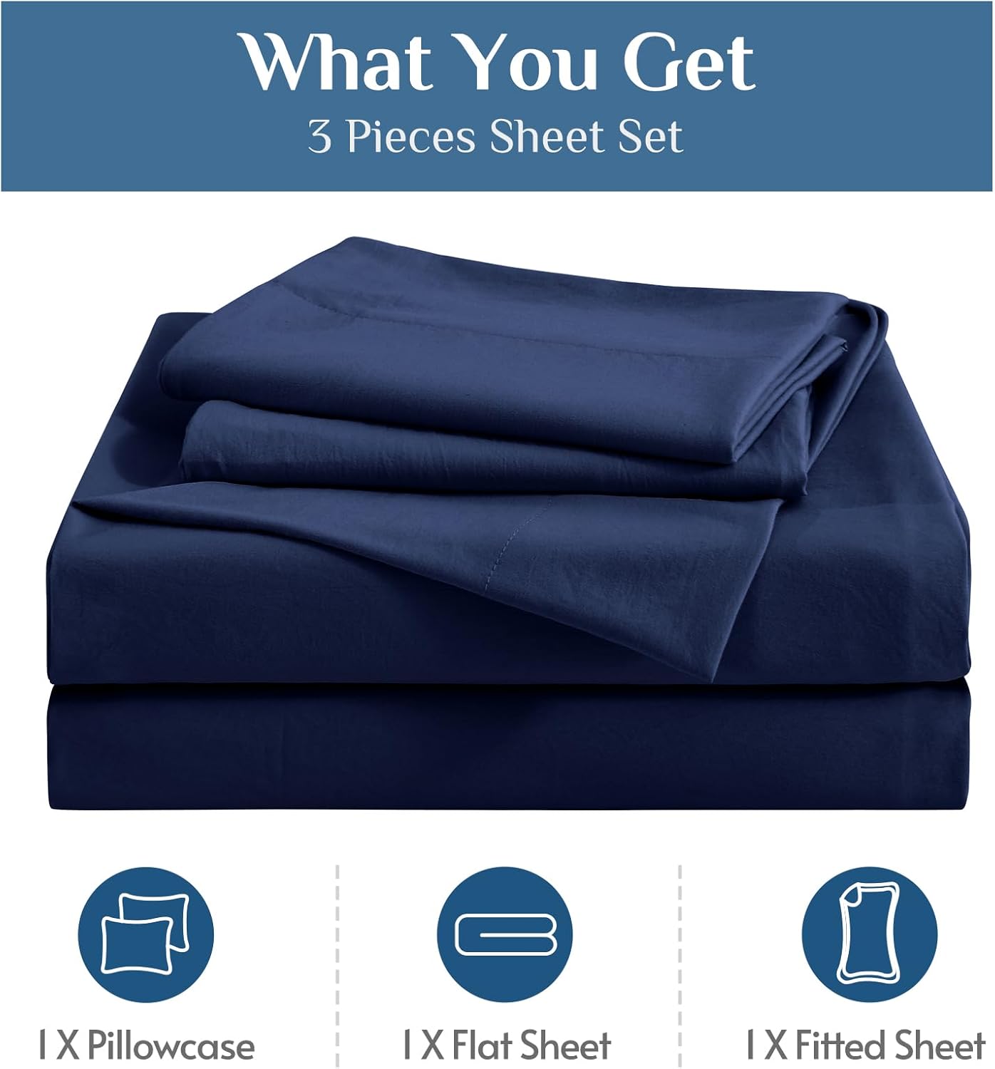 JOLLYVOGUE Queen Size Bed Sheet Set - 4 Piece Bed Sheets Set with Deep Pocket - Soft Breathable & Cooling - Resists Shrinkage & Fading Draps Queen - Easy Care (Dark Grey)