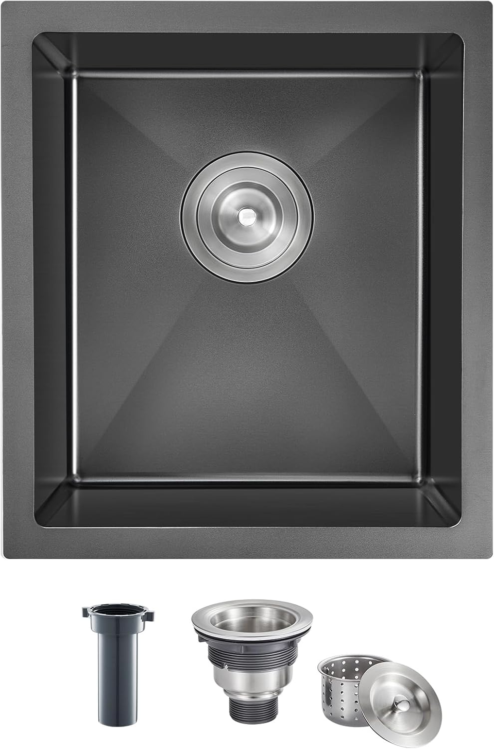 MENATT 20-inch Undermount Kitchen Sink, SUS304 Stainless Steel Handmade Single Bowl Kitchen Sink with Sink Strainer (Brushed), 20"x16"x9"