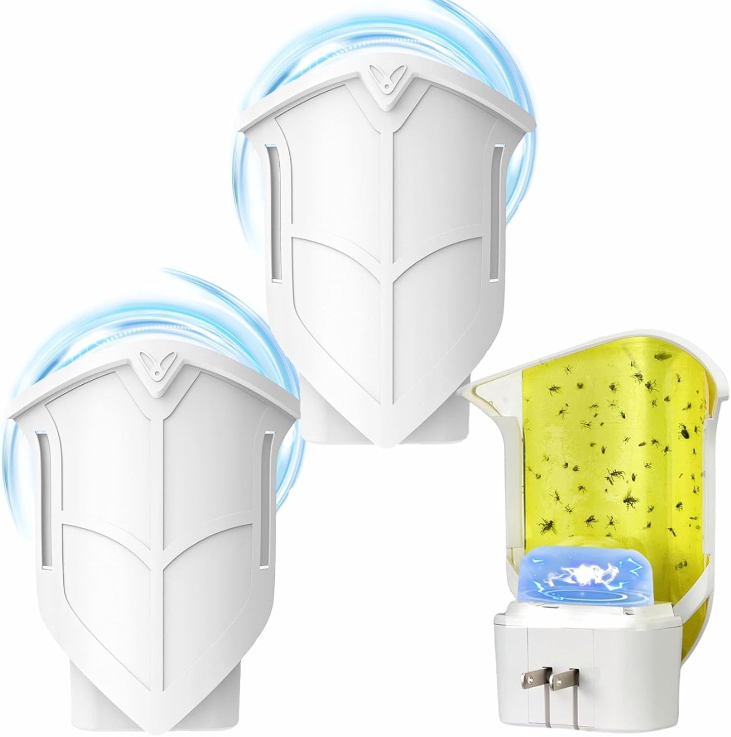 Flying Insect Trap, Fly Trap Captures Houseflies, Fruit Flies, and Gnats (White 2 Device + 8 Refills)
