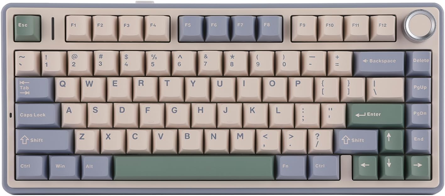 EPOMAKER x Aula F75 Gasket Mechanical Keyboard, 75% Wireless Hot Swappable Gaming Keyboard with Five-Layer Padding&Knob, Bluetooth/2.4GHz/USB-C, RGB (Black Gradient, LEOBOG Reaper Switch)