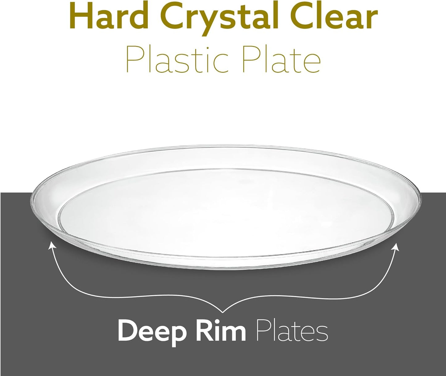 PLASTICPRO [30 Pack 10.7'' Christmass Green Plastic Party Plates Edge Collection Premium heavyweight Elegant Disposable Tableware Dishes