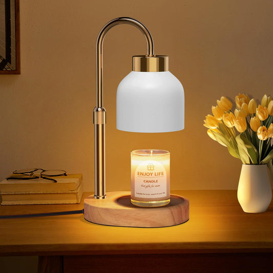 seenlast Candle Warmer Lamp with Dimmer Adjustable Height,Vintage Home Decor for Scented Jar with 2 Bulbs,2/4/8H Timer