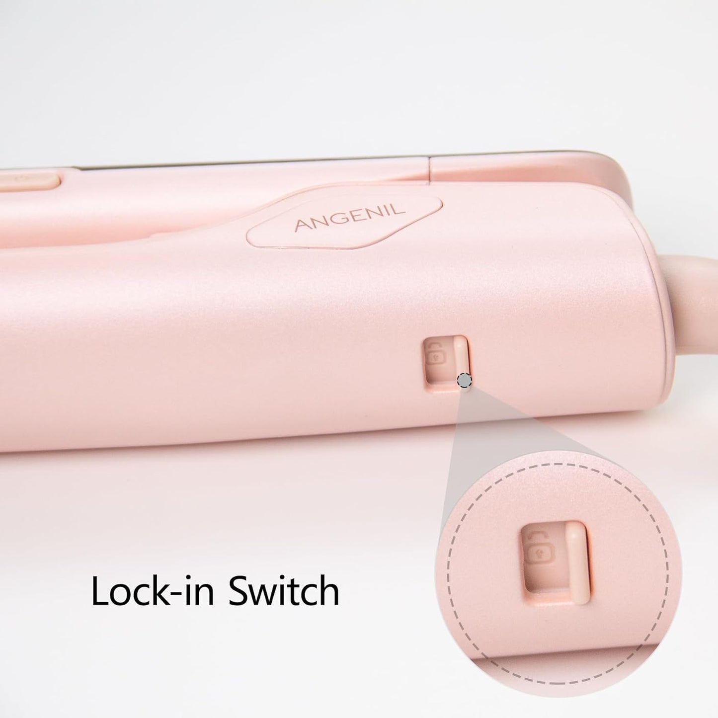 ANGENIL Pro Titanium Flat Iron Hair Straightener, Dual Voltage Straightening and Curling Iron in One, 15s Fast Heating, Negative Ion Round Pink Hair Straightener with Heat Resistant Silicone Mat Pad