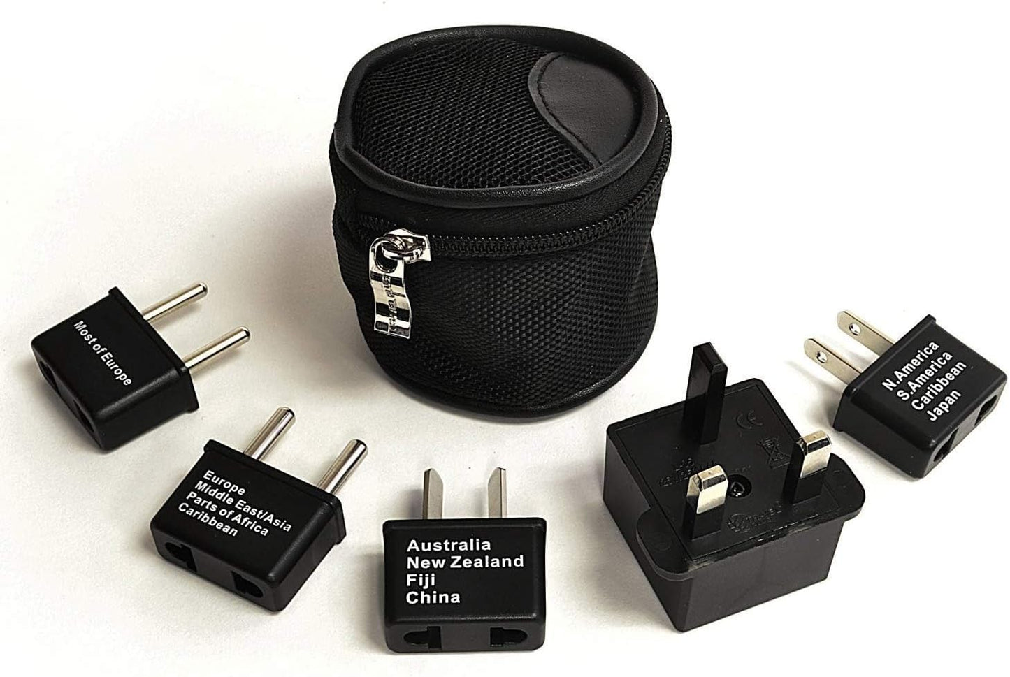 Ceptics Universal Travel Adapter kit, Dual USB (QC 3.0) + 2 US outlets + USB-C Cable, Use with Chargers, Cell Phones, Laptops, 6 Plug attachments for Worldwide use (Does Not Convert Voltage) (WPS-2B)