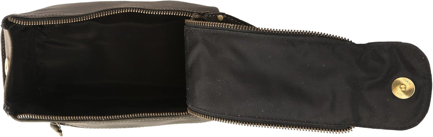 Premium Buffalo Leather Unisex Toiletry Bag Travel Dopp Kit Shaving kit (Distressed Tan)