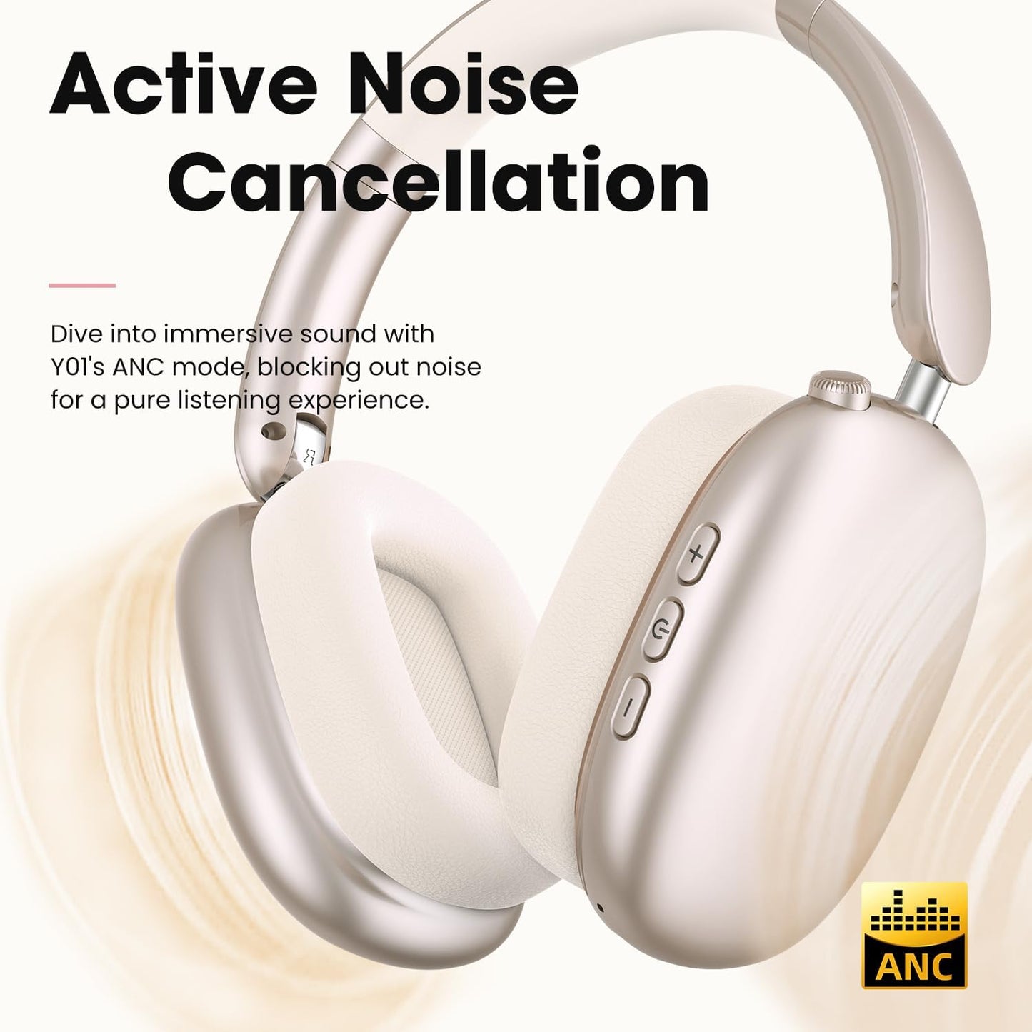 Wentronic Y01 Wireless Over Ear Headphones, Noise Canceling Bluetooth 5.3 Headphones with Microphones,Hi-Res Audio,48H Playtime,Foldable,Breathable Soft Earpads for iOS/Android/Samsung/PC-Green