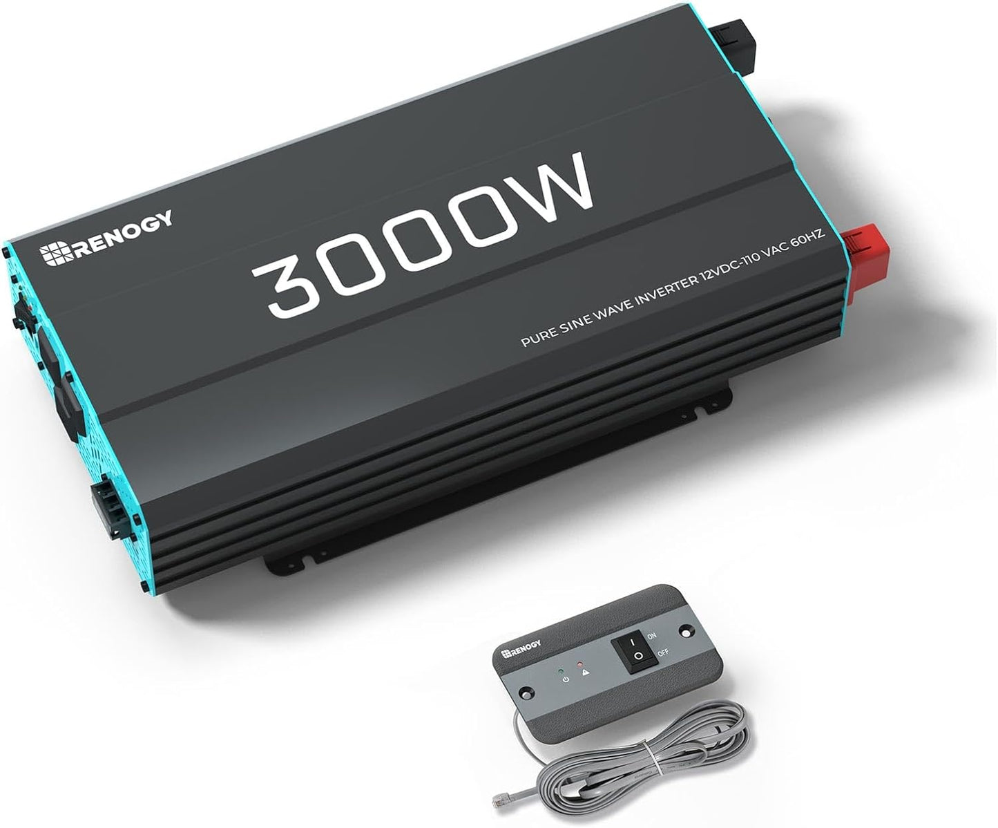 Renogy Pure Sine Wave Inverter 1000w Power Inverter DC 12v to AC 110v, Solar Inverter 12v to 110v Converter with 5V/2.1A USB Port, 2 AC Ports, Remote Controller